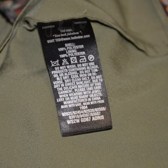 Ted Baker Green Floral Trapeze Dress Sz 4 - Picture 5 of 9